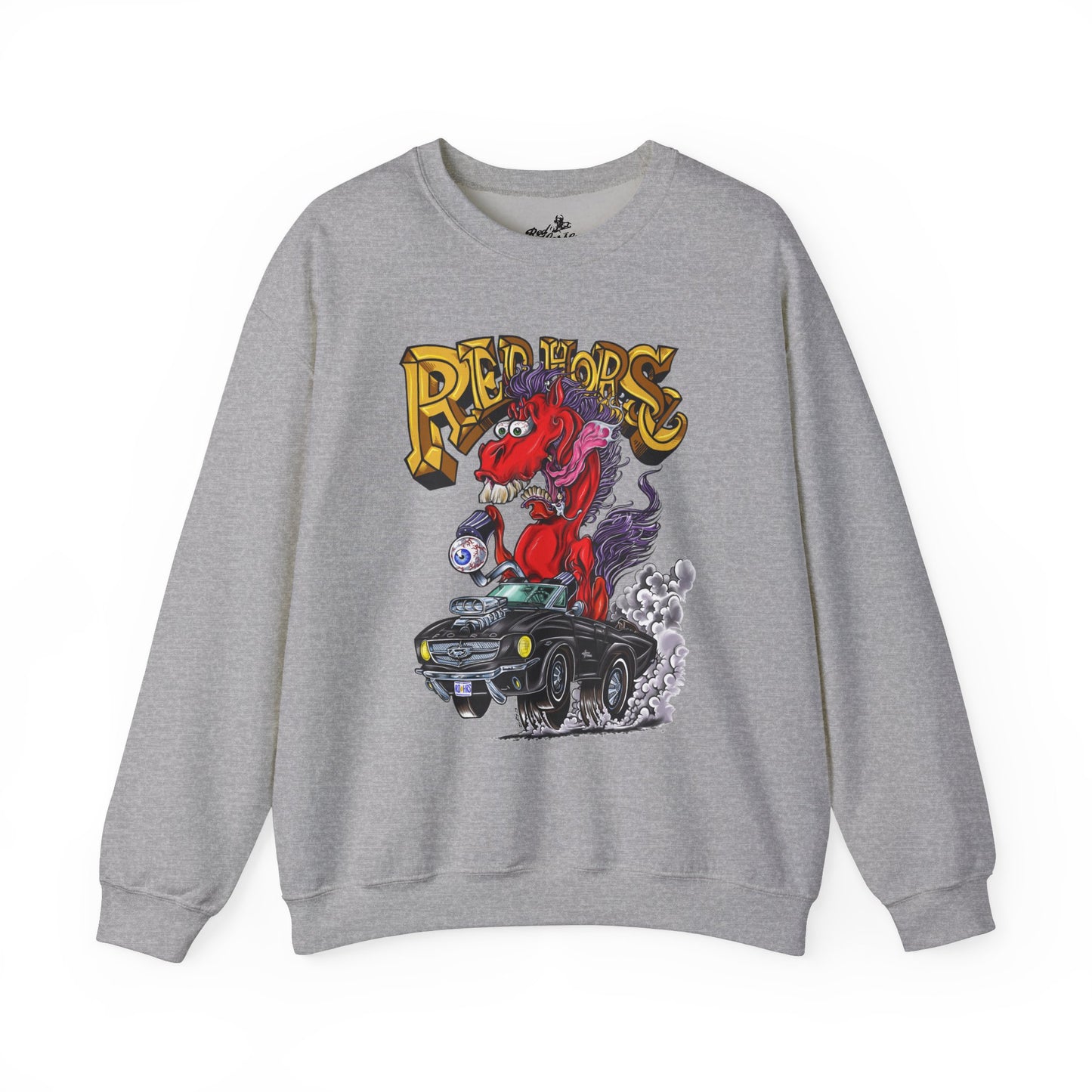 Sweatshirt - Crewneck "Red Horse Cartoon"