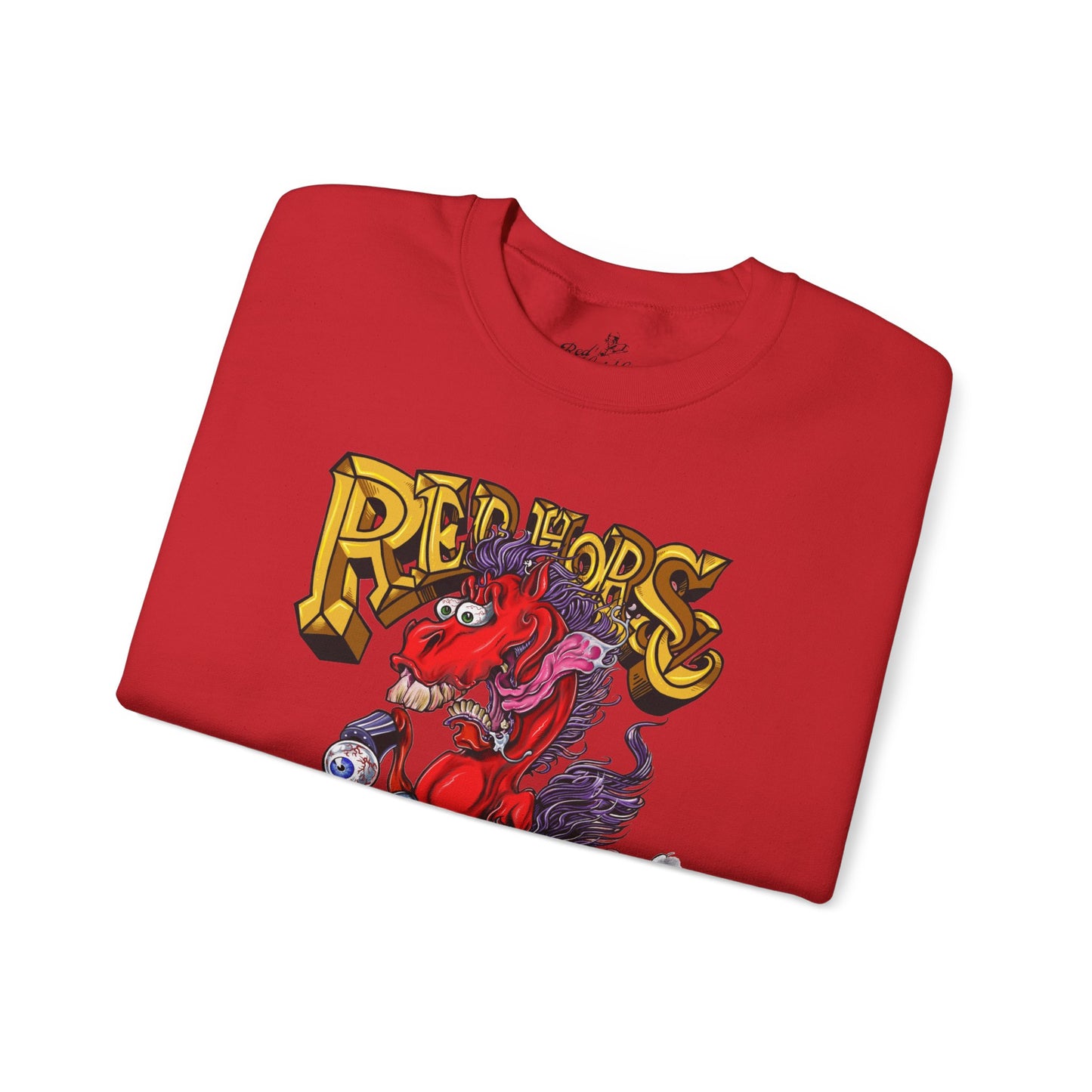 Sweatshirt - Crewneck "Red Horse Cartoon"
