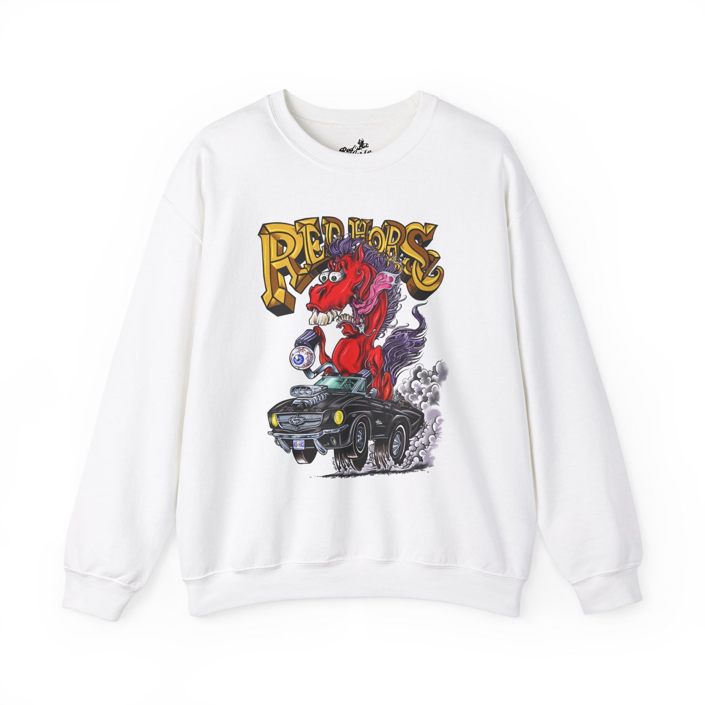 Sweatshirt - Crewneck "Red Horse Cartoon"