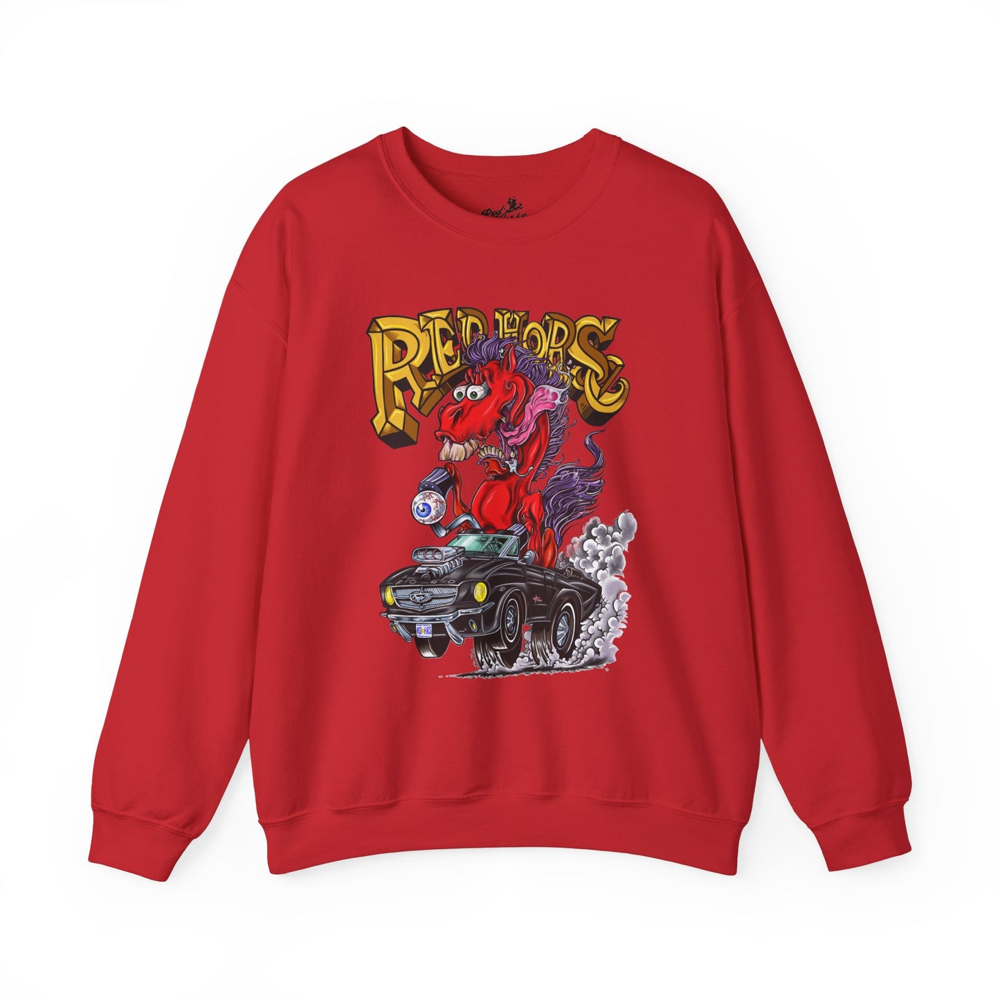 Sweatshirt - Crewneck "Red Horse Cartoon"