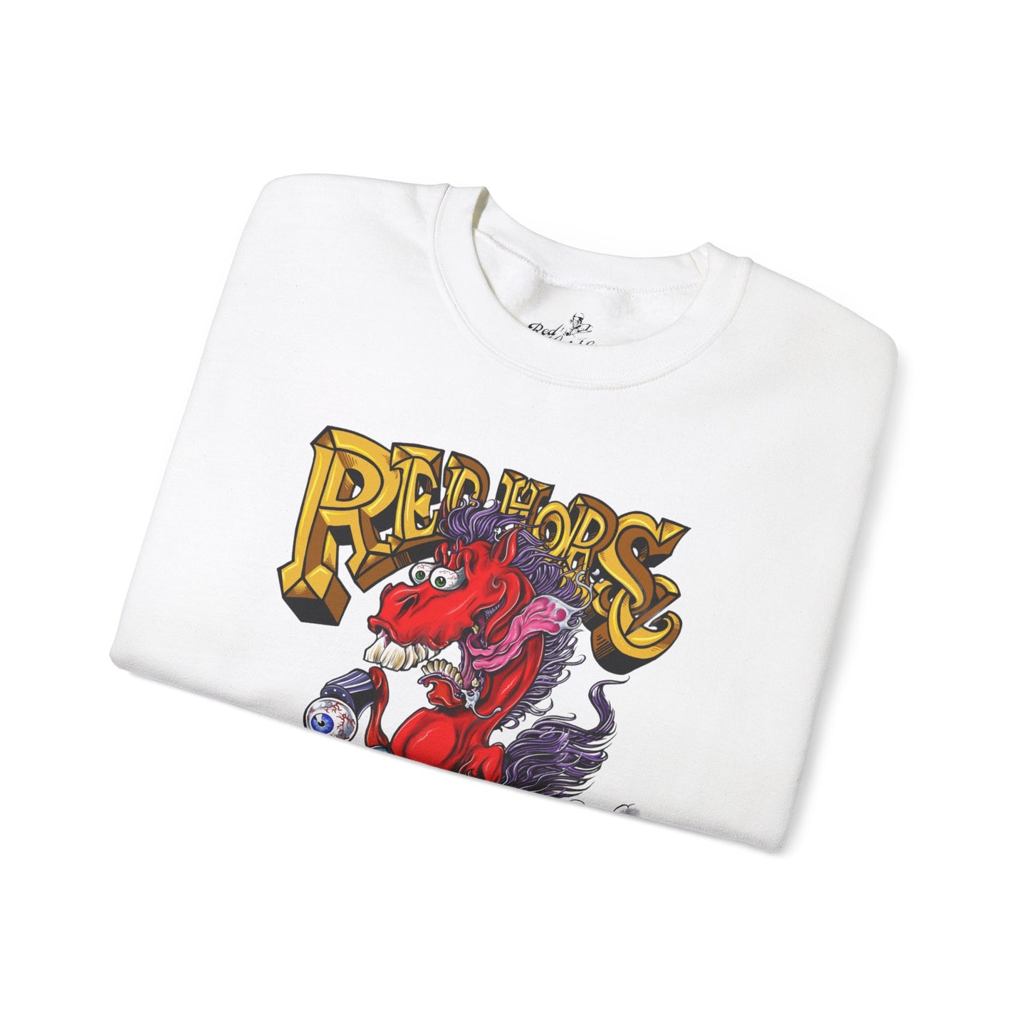 Sweatshirt - Crewneck "Red Horse Cartoon"
