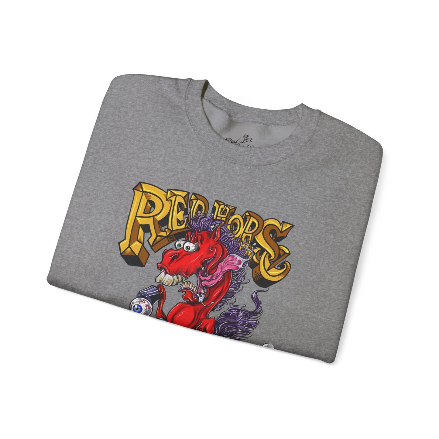 Sweatshirt - Crewneck "Red Horse Cartoon"