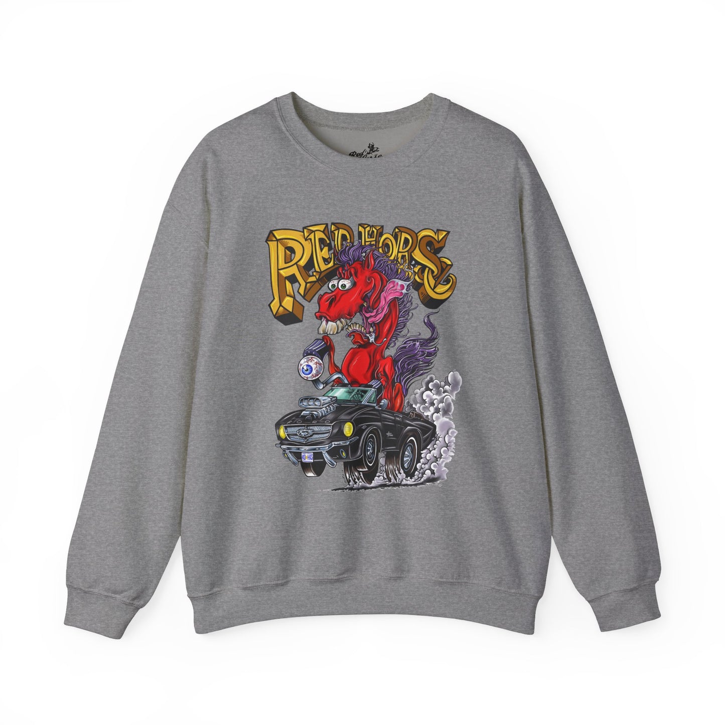Sweatshirt - Crewneck "Red Horse Cartoon"