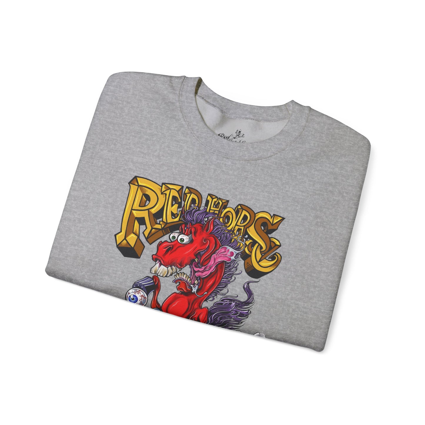 Sweatshirt - Crewneck "Red Horse Cartoon"