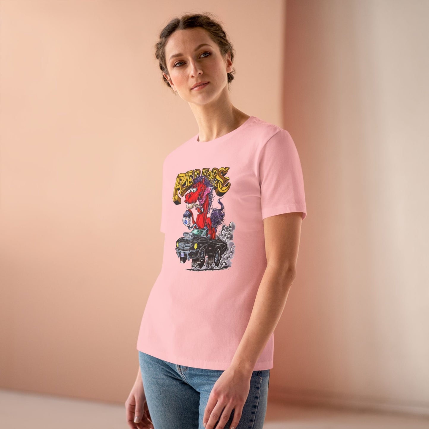 Red Horse Cartoon Women's T-Shirt