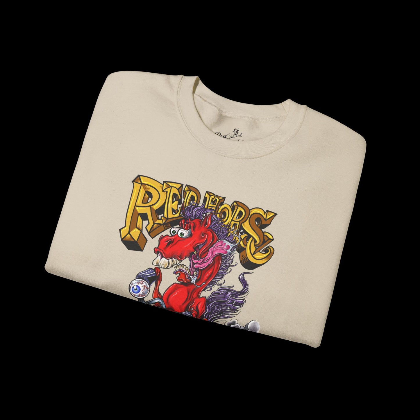 Sweatshirt - Crewneck "Red Horse Cartoon"