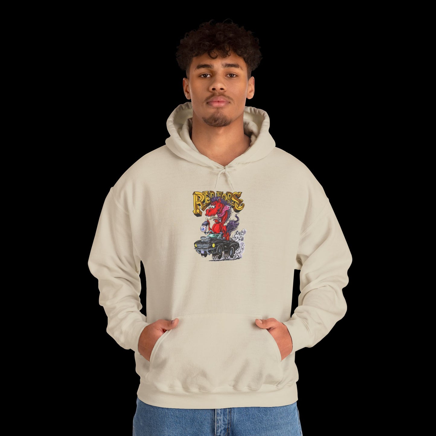 Sweatshirt - Hoodie (Red Horse Cartoon)