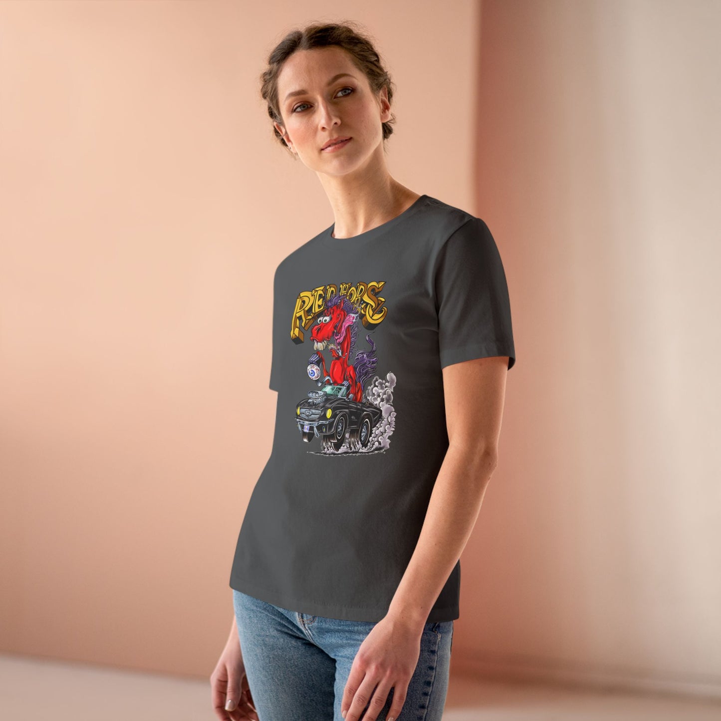 Red Horse Cartoon Women's T-Shirt