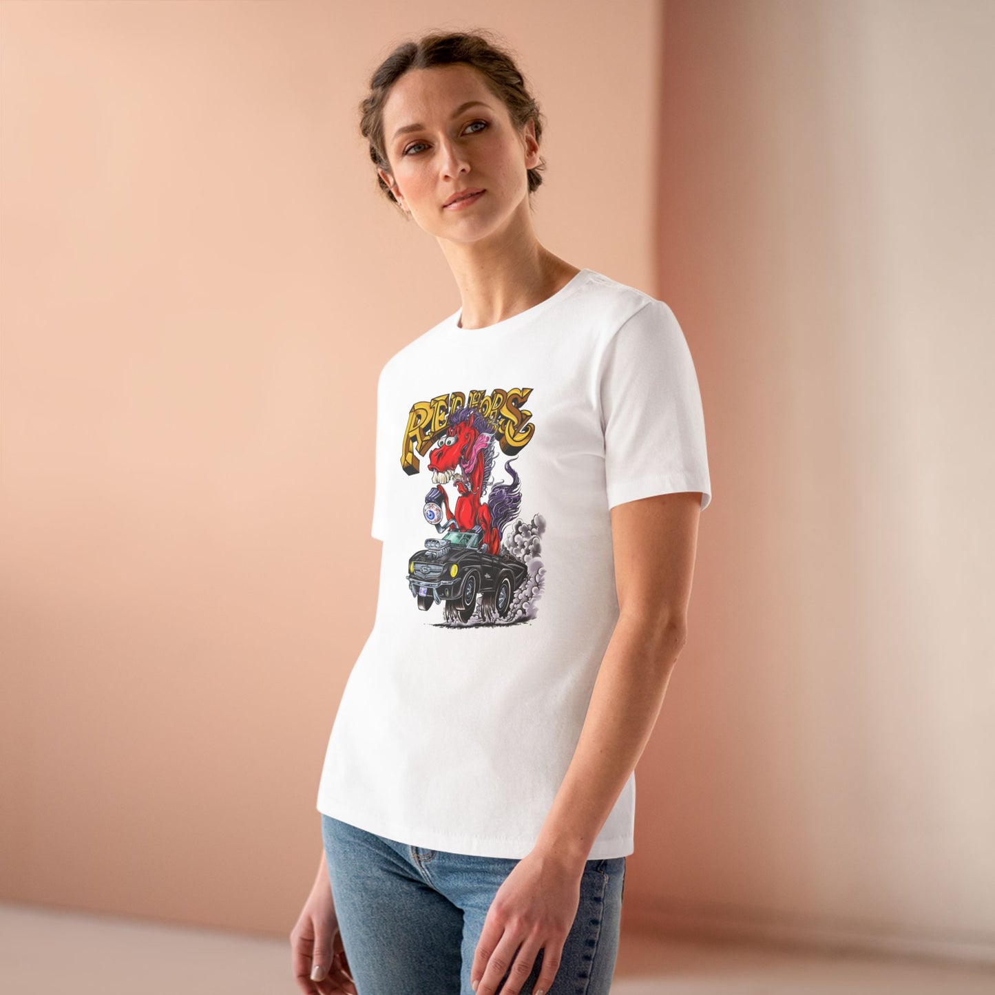 Red Horse Cartoon Women's T-Shirt