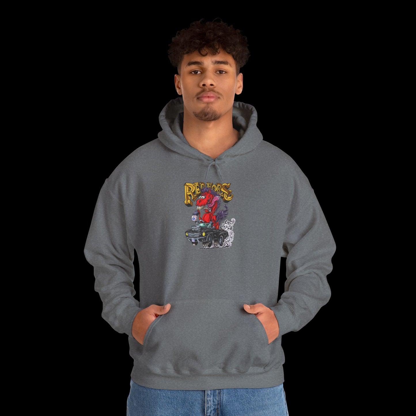 Sweatshirt - Hoodie (Red Horse Cartoon)