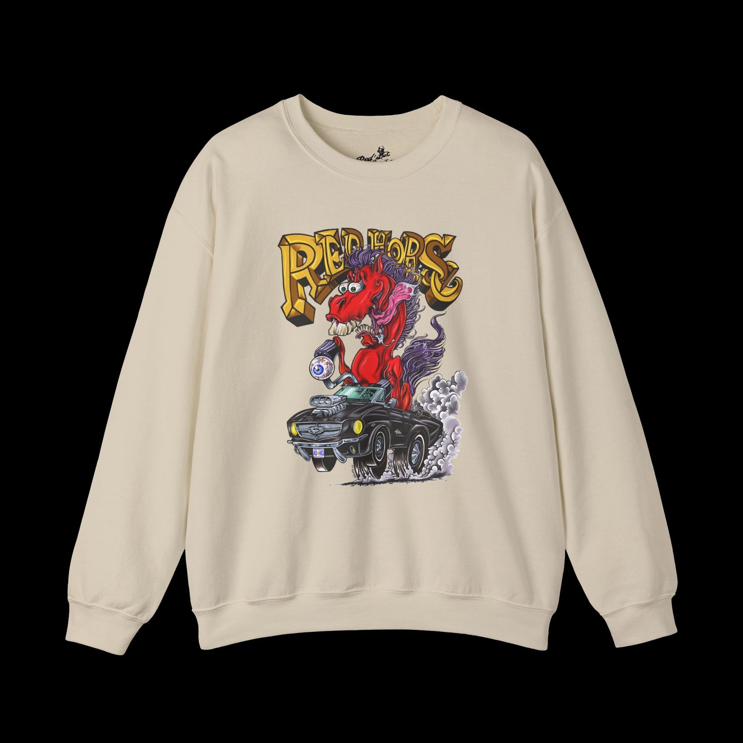 Sweatshirt - Crewneck "Red Horse Cartoon"