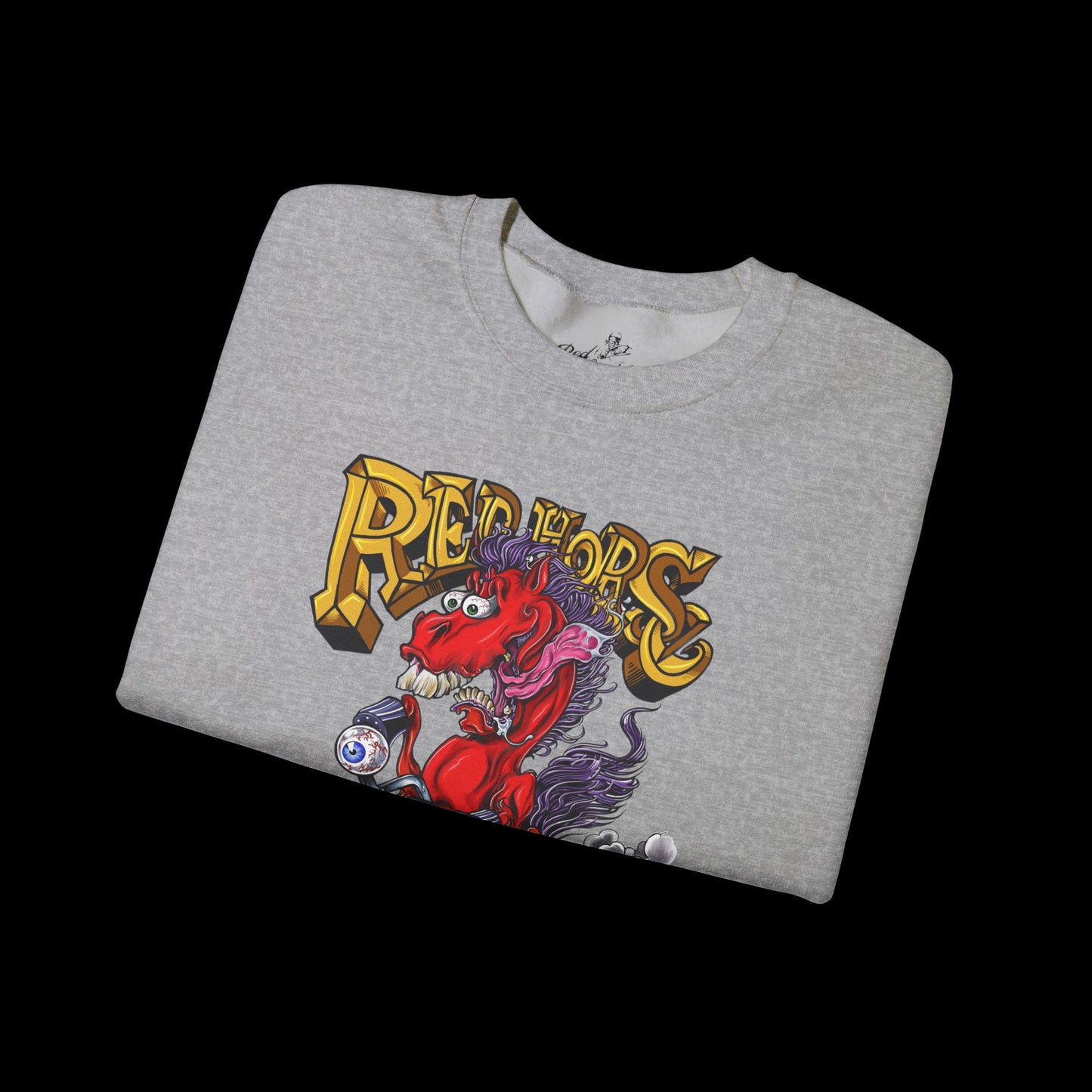 Sweatshirt - Crewneck "Red Horse Cartoon"