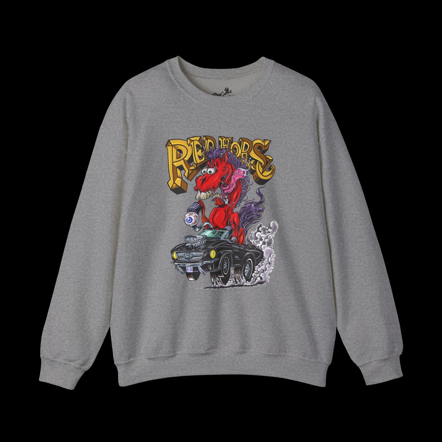 Sweatshirt - Crewneck "Red Horse Cartoon"