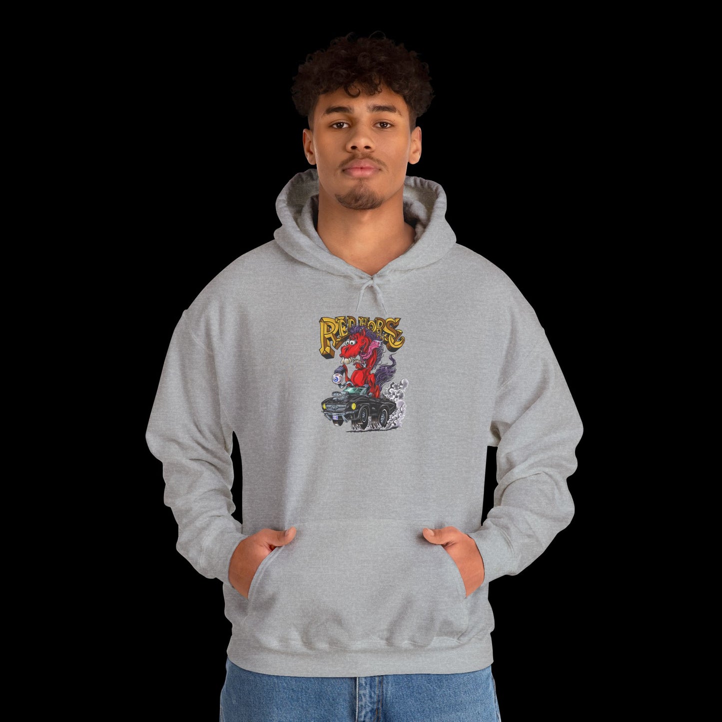 Sweatshirt - Hoodie (Red Horse Cartoon)