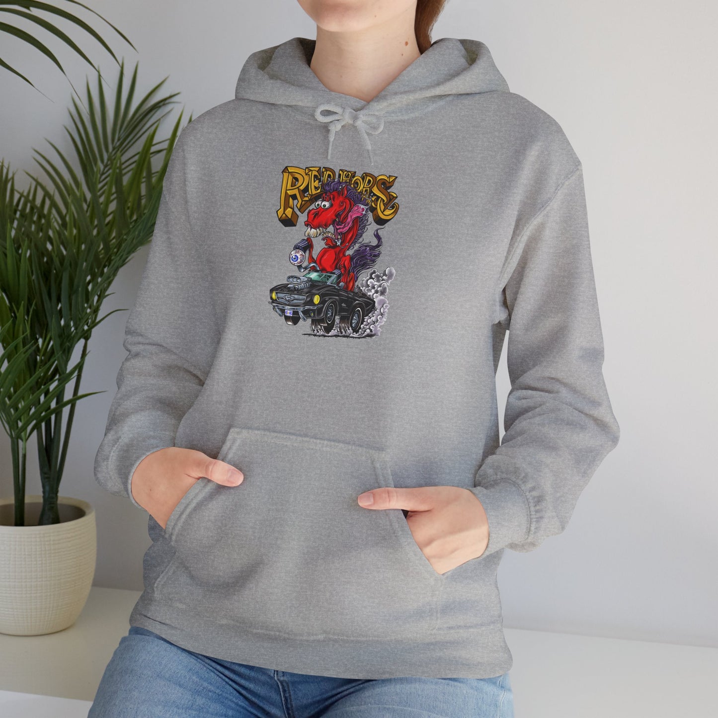 Sweatshirt - Hoodie (Red Horse Cartoon)