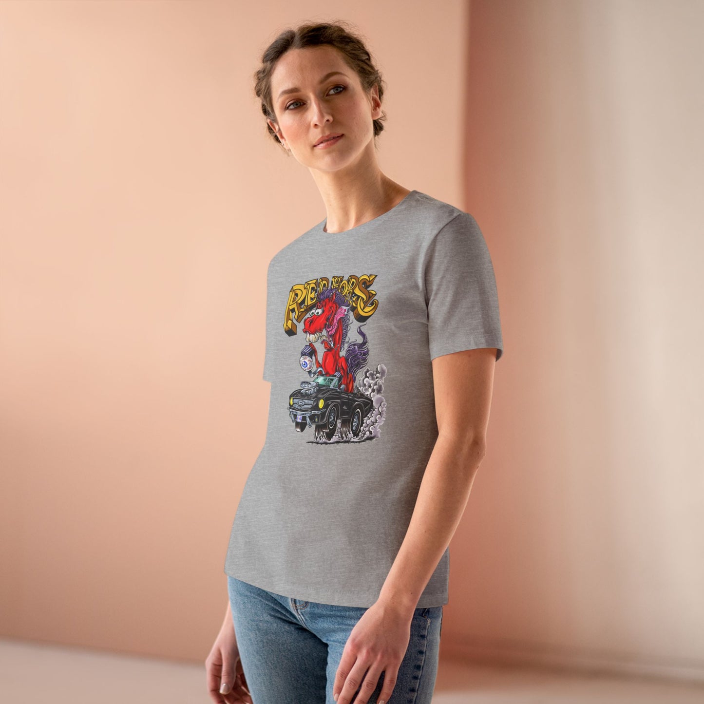 Red Horse Cartoon Women's T-Shirt