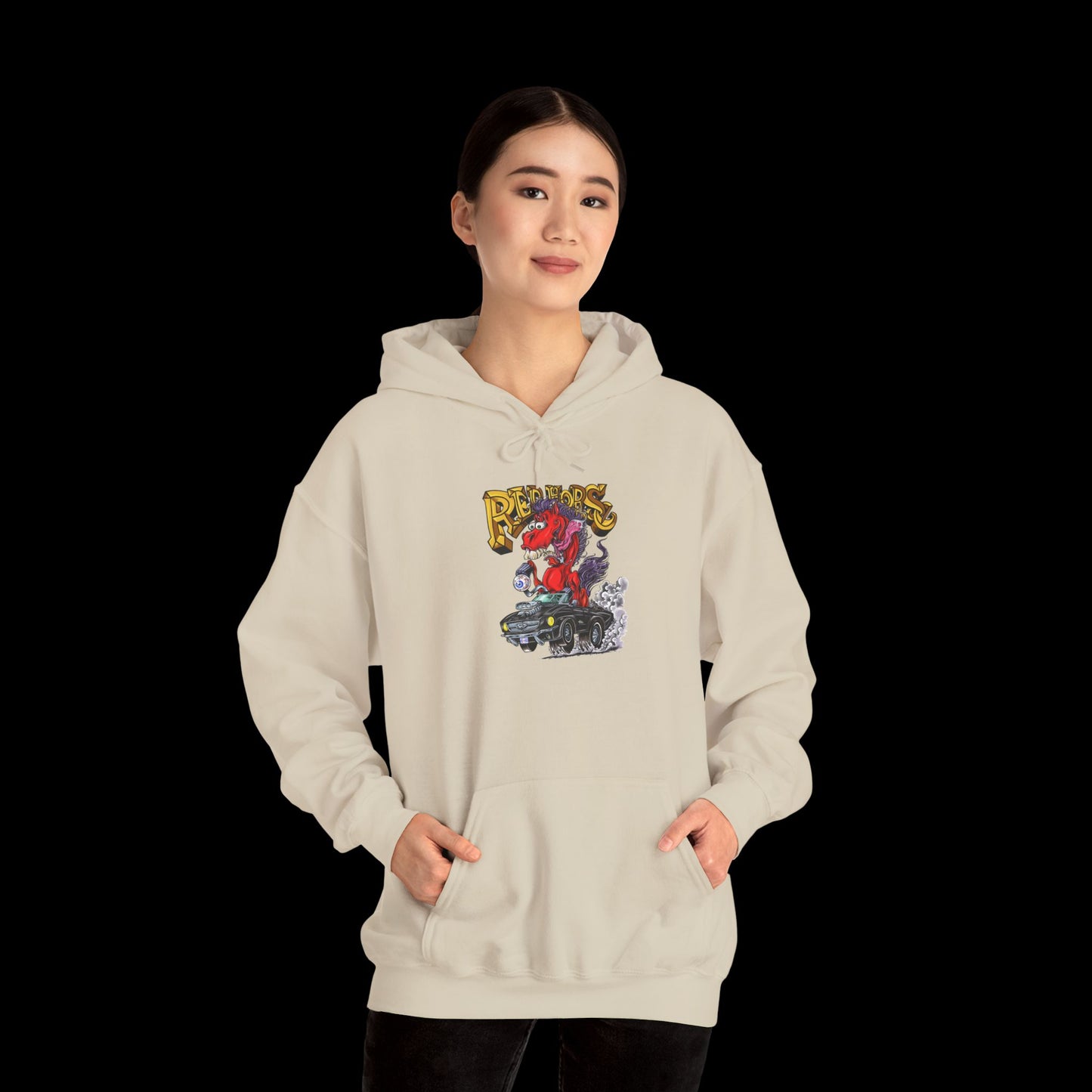 Sweatshirt - Hoodie (Red Horse Cartoon)