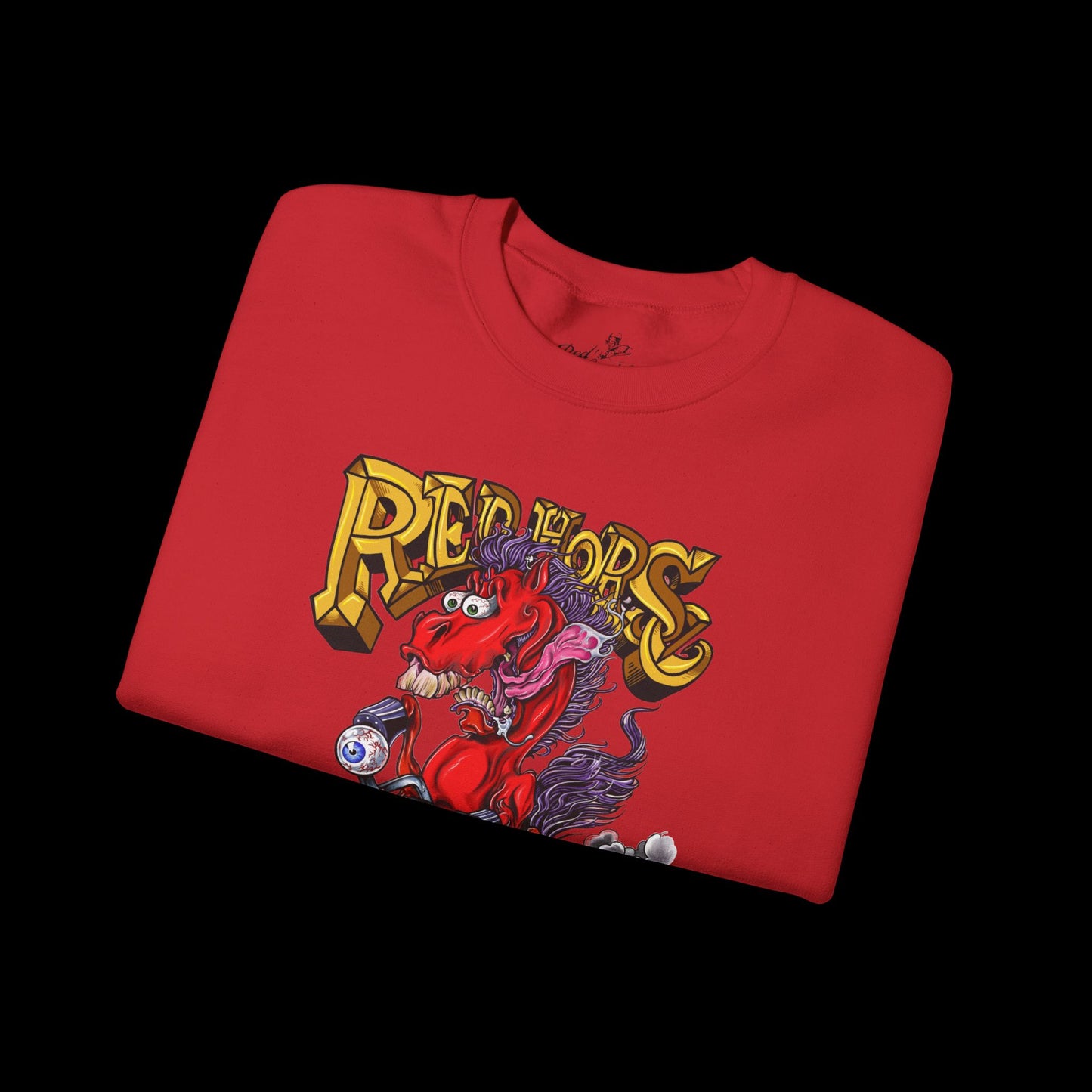 Sweatshirt - Crewneck "Red Horse Cartoon"