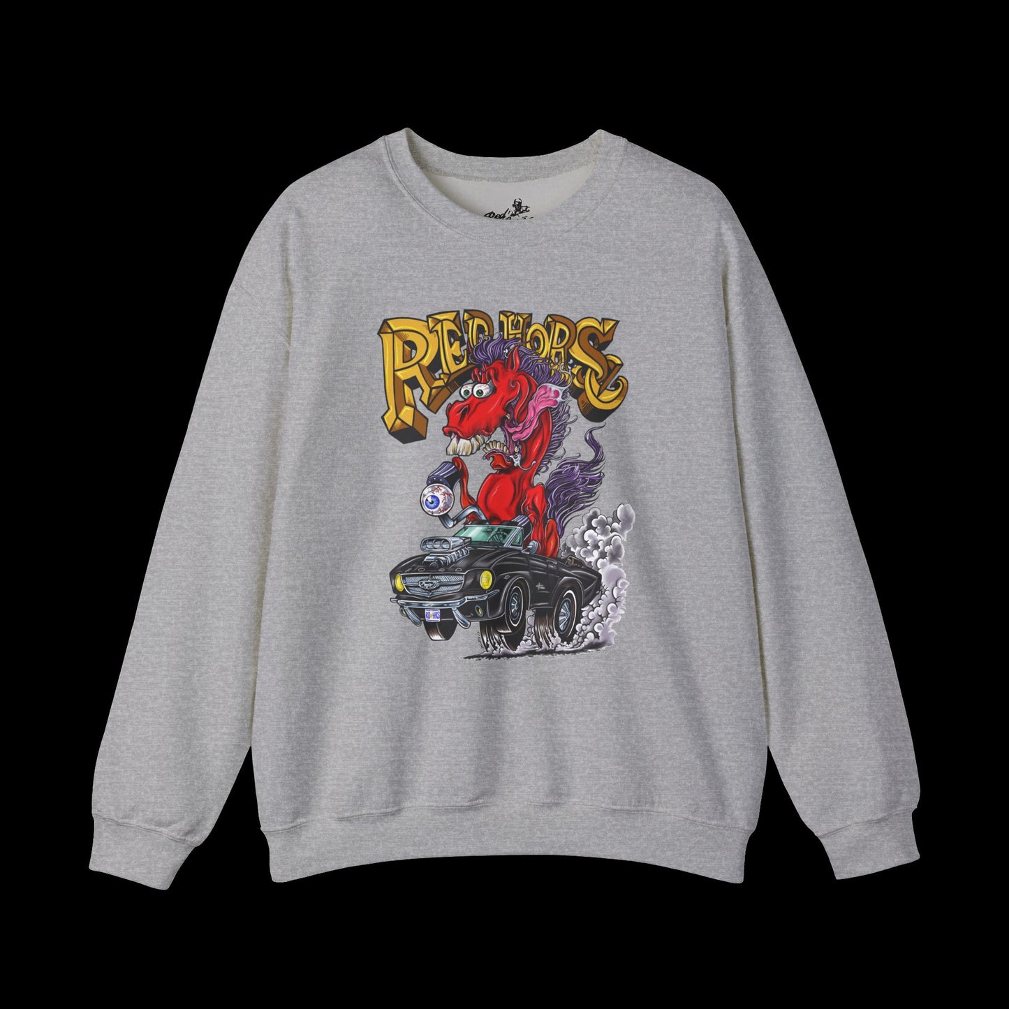 Sweatshirt - Crewneck "Red Horse Cartoon"