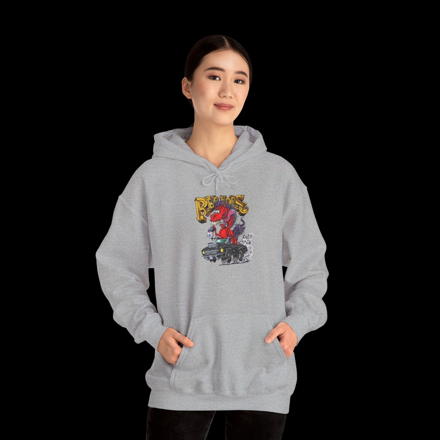 Sweatshirt - Hoodie (Red Horse Cartoon)