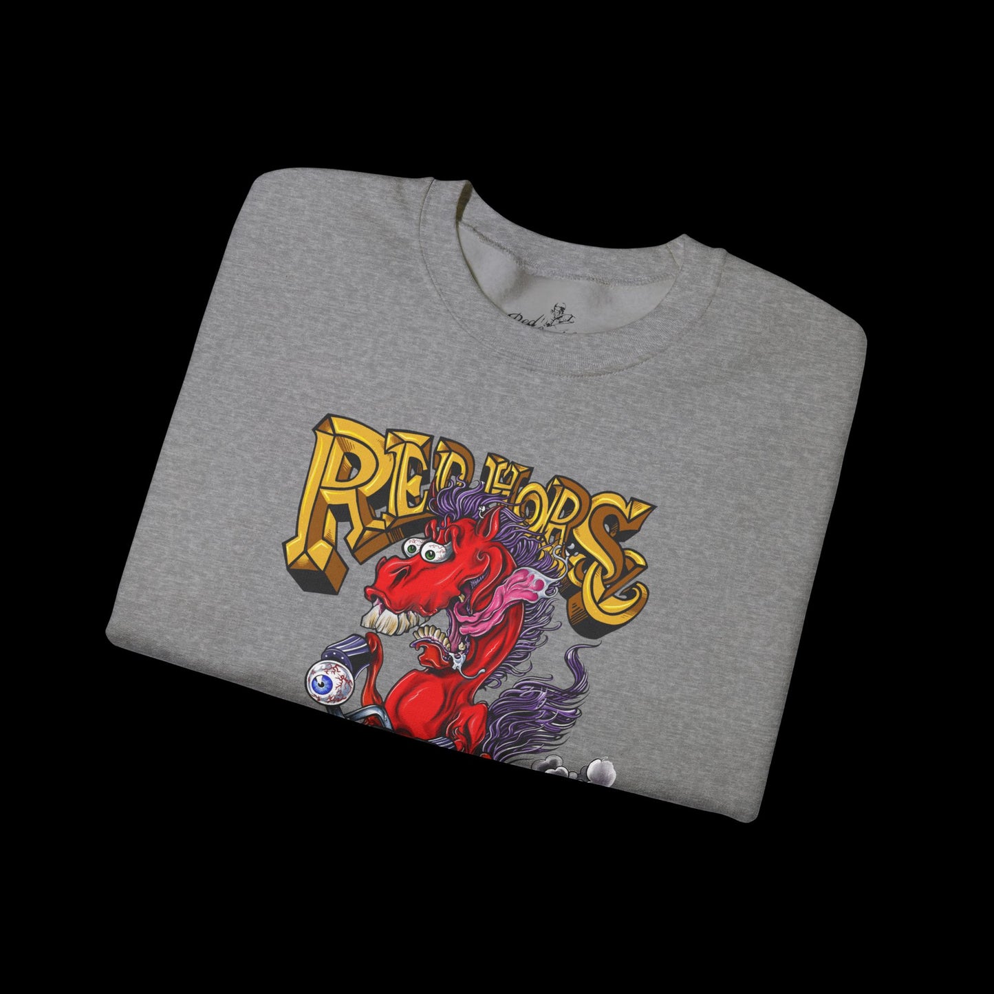 Sweatshirt - Crewneck "Red Horse Cartoon"